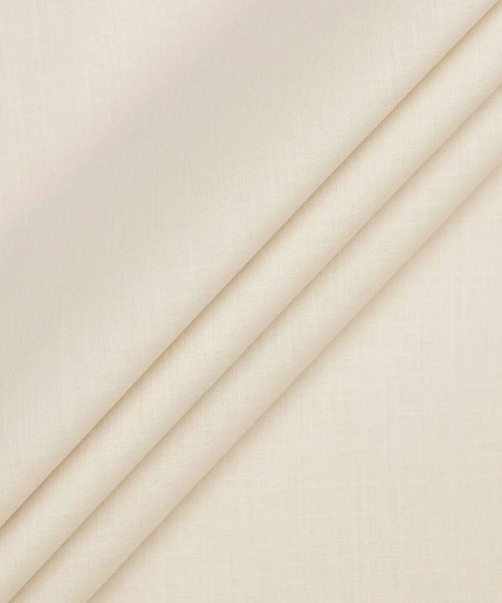 Off-White Cotton Suit Fabric | Ammar Menswear